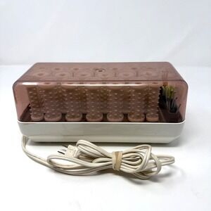 Clairol Deluxe Model C40 Heated Curlers 20 Hot Rollers Wax Core TESTED WORKING